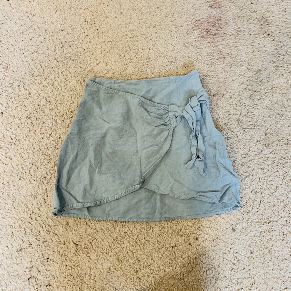 Green wrap skirt